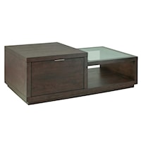 Contemporary1-Drawer  Rectangular Cocktail Table with Casters
