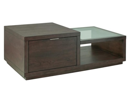 Truvy 1-Drawer Rectangular Cocktail Table with Casters