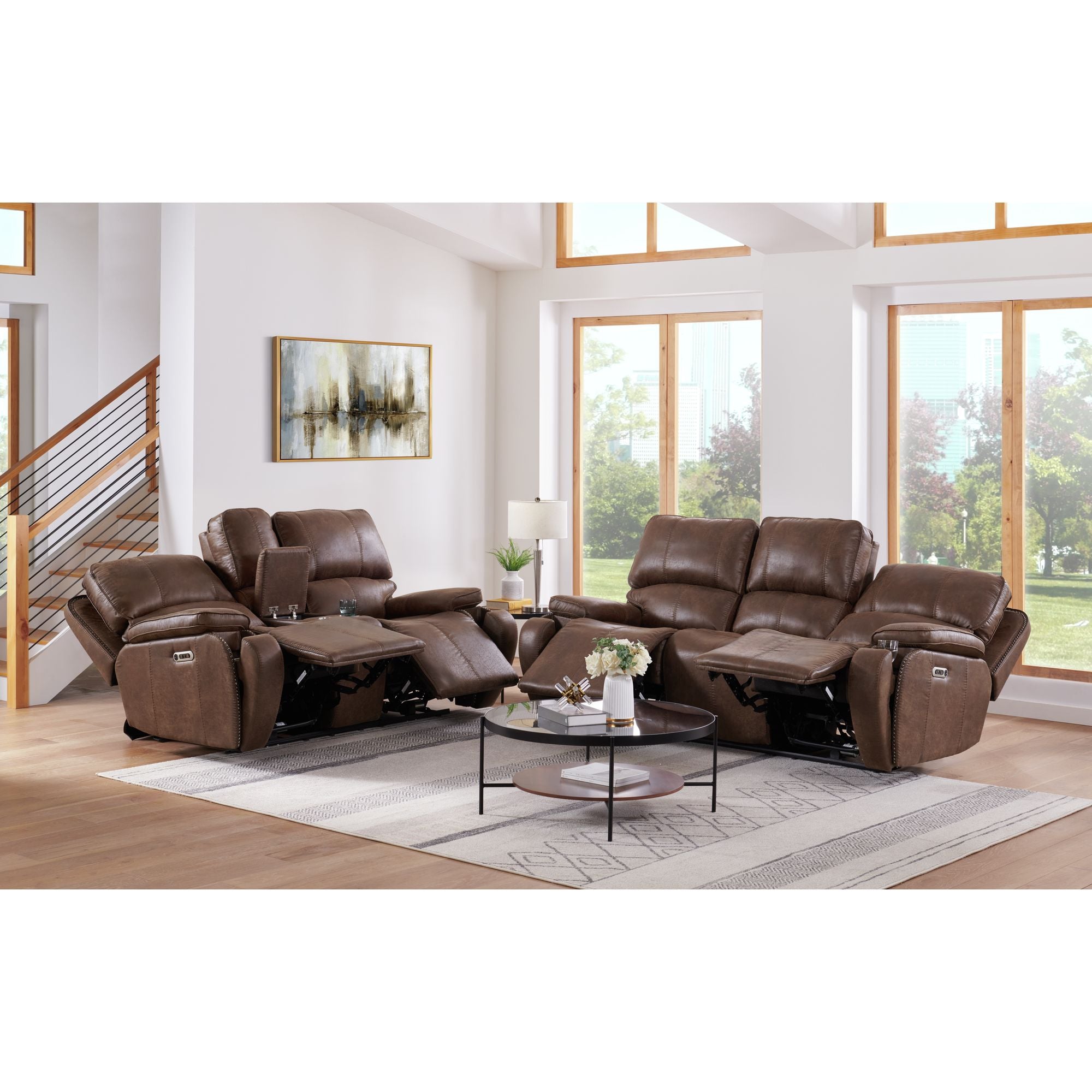 Elements International Atlantis Power Reclining Loveseat