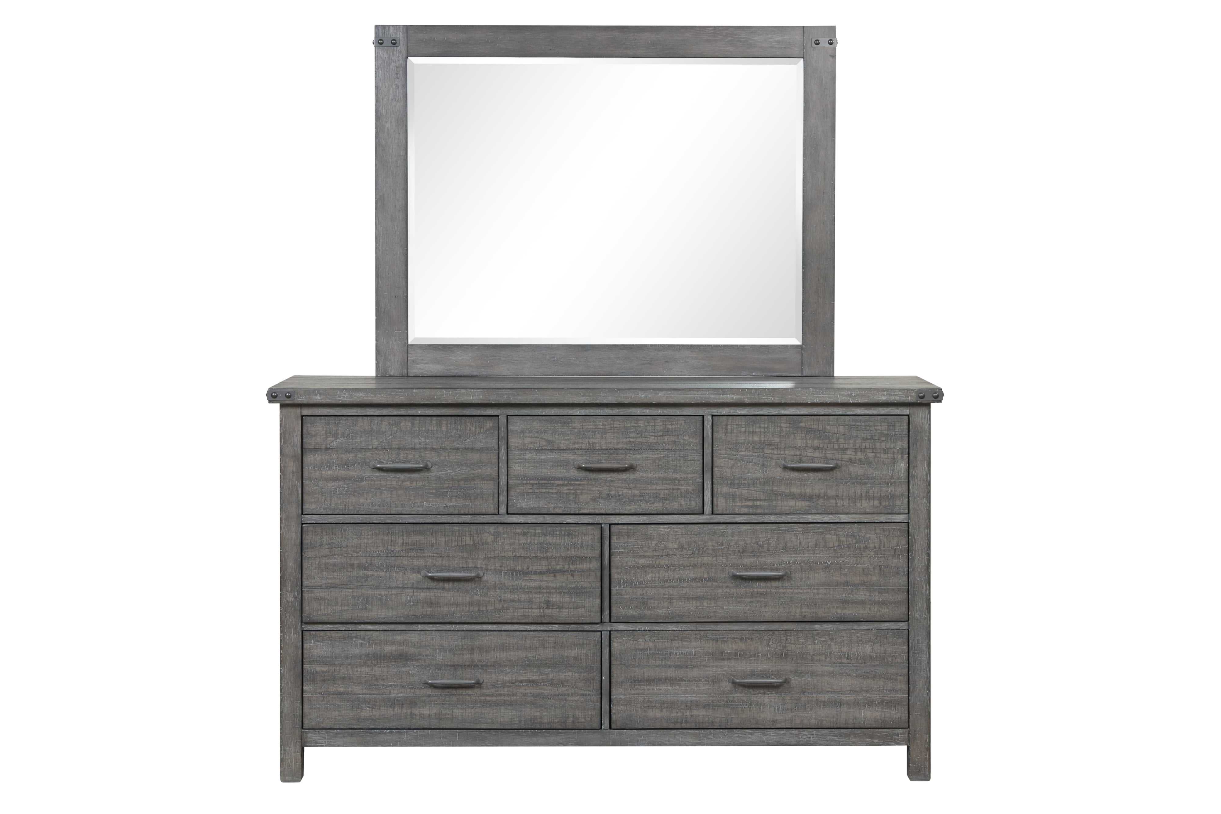 Grey dresser deals set with mirror