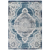 Malia Distressed Vintage Floral Persian Medallion 5x8 Area Rug