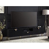 Contemporary TV Stand with Gold Accents