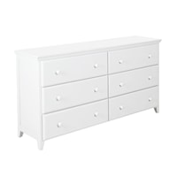 Youth 6 Drawer Dresser in White