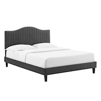 Channel Tufted Performance Velvet Queen Platform Bed