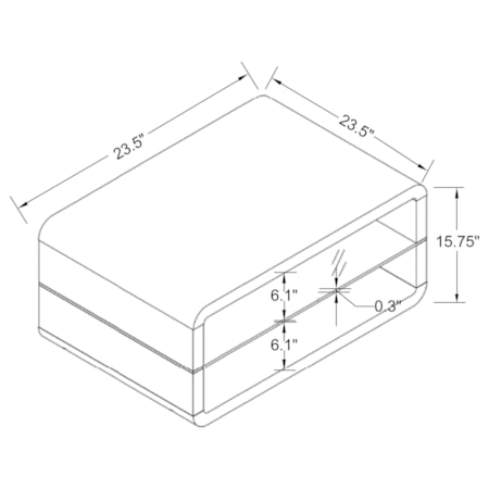 Elana 1-shelf Side End Table