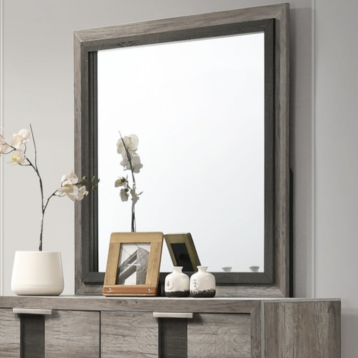 CM Rangley Dresser Mirror with Wooden Trim