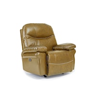 Casual Leather Power Swivel Glider Recliner
