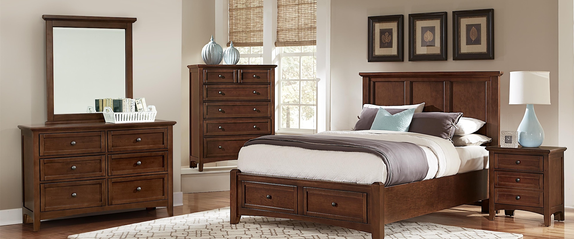 Transitional Queen Bedroom Group with Storage Bed