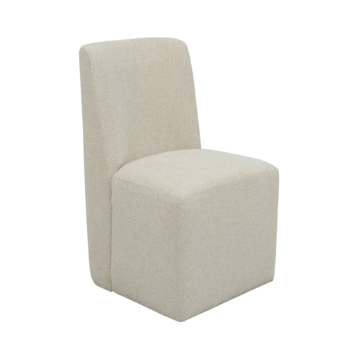 Contemporary Upholstered Dining Chair with Hidden Casters