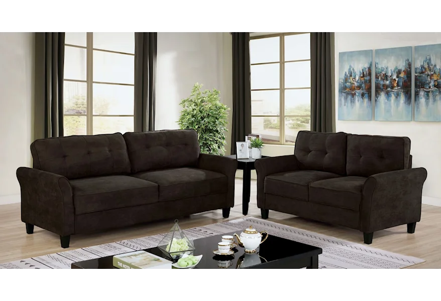 Alissa Sofa + Loveseat by Furniture of America at Furniture and More