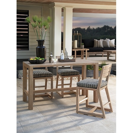 Contemporary 5-Piece Outdoor Counter Height Dining Set