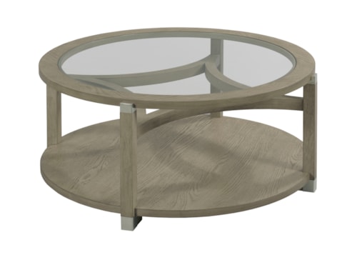 Round Coffee Table with Tempered Glass Top