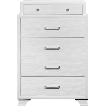 Transitional 6-Drawer Bedroom Chest with Felt-Lined Drawers