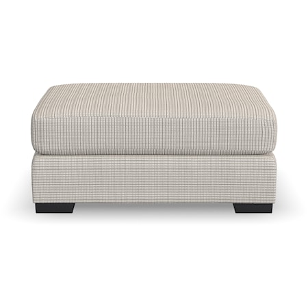 Transitional Rectangular Cocktail Ottoman with Low Legs