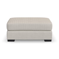 Transitional Rectangular Cocktail Ottoman with Low Legs