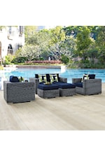 Modway Summon 8 Piece Outdoor Patio Sunbrella® Sectional Set