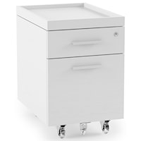 Contemporary 2-Drawer Mobile Locking File Cabinet