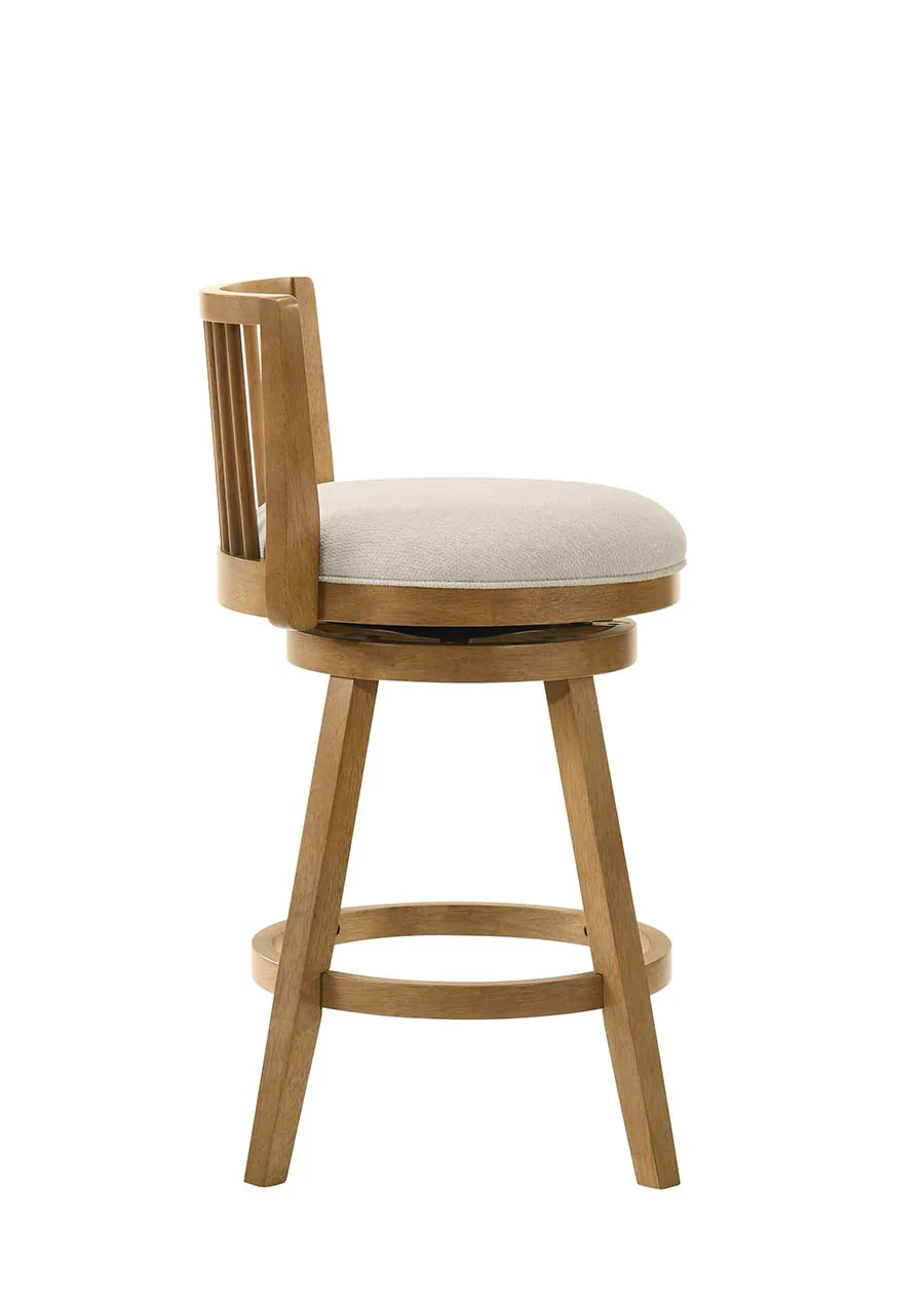 Uph. Spindle-Back Swivel Counter Stool