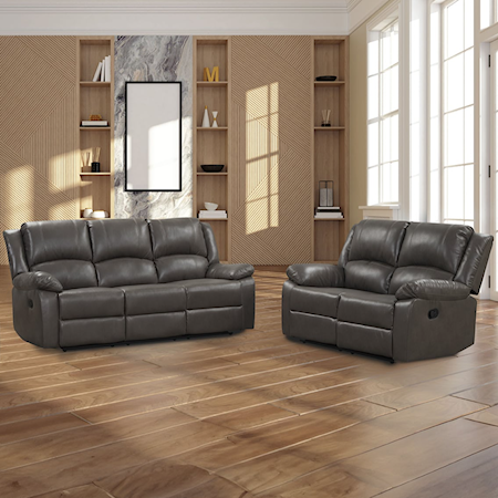 Manual Reclining Sofa and Loveseat Set