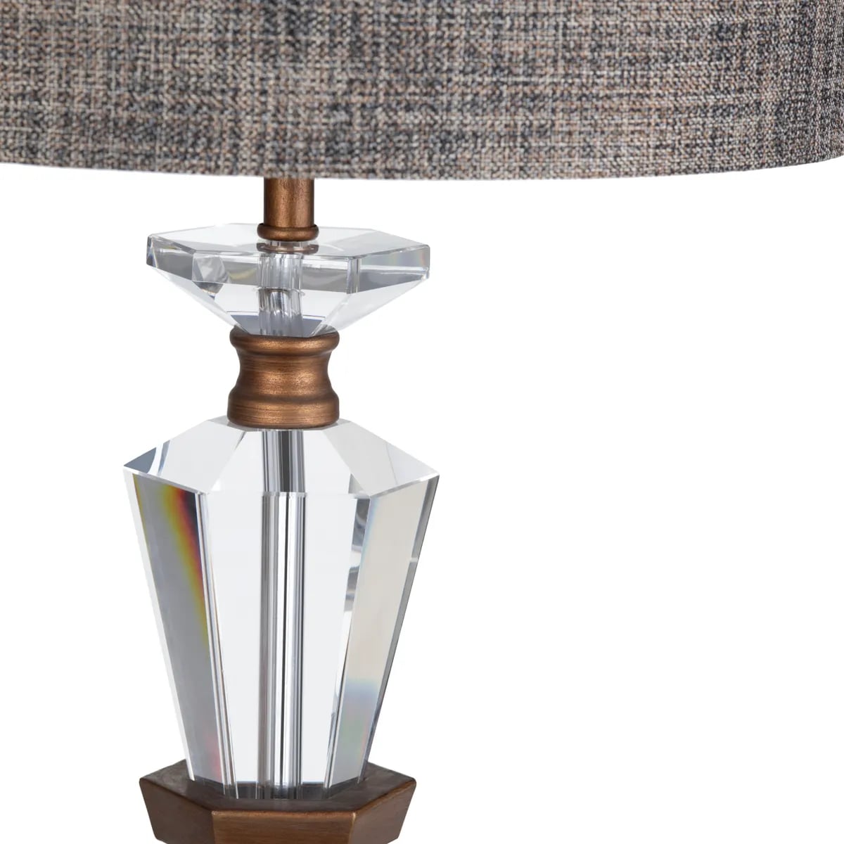 36"H Crystal + Metal Table Lamp