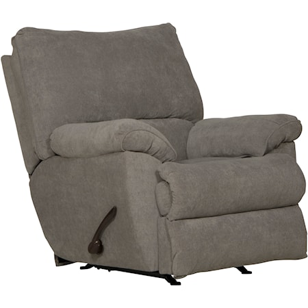 Casual Rocking Reclining Chair with Pillow Arms