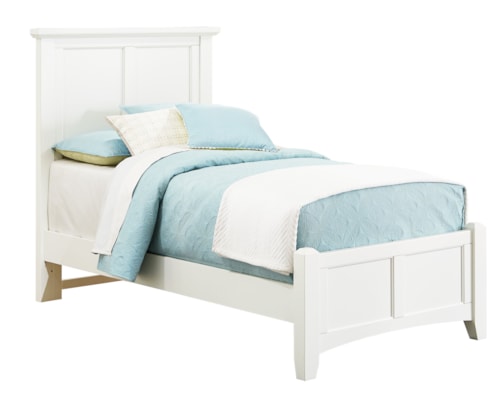 Transitional Twin Mansion Bed with Low Profile Footboard