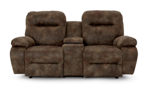 Casual Space Saver Loveseat with Cupholder Console