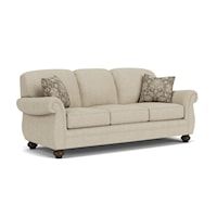 Transitional Stationary Sofa with Bun Feet