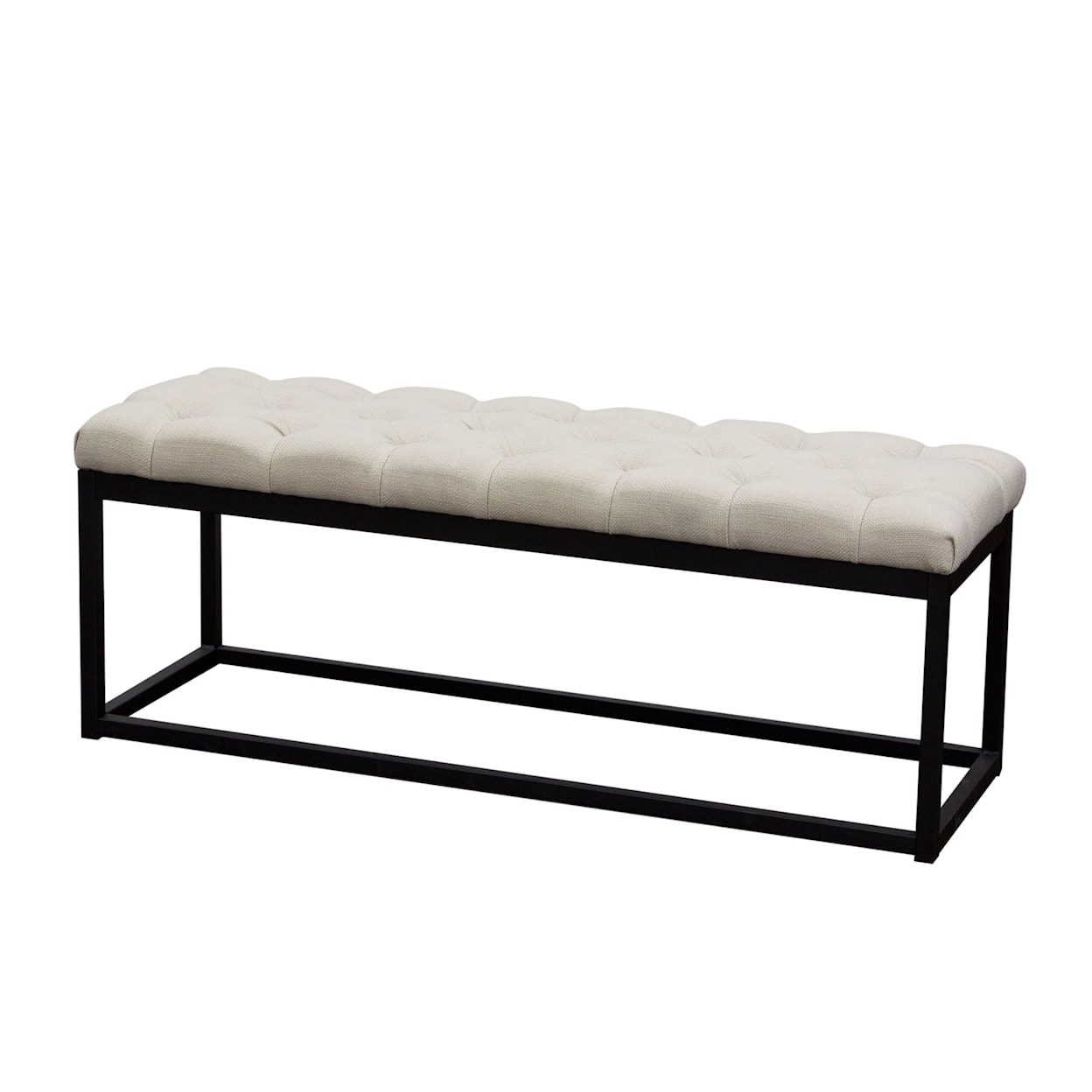 Diamond Sofa Furniture Mateo Black Powder Coat Metal Small Bench