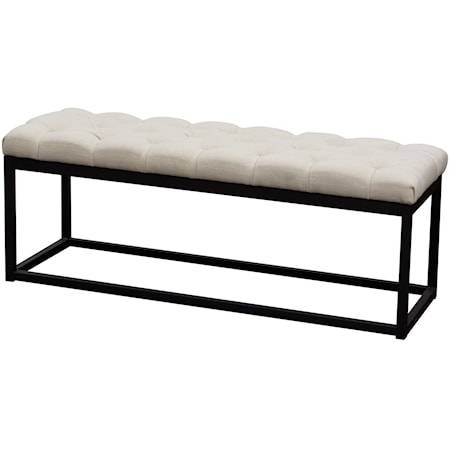 Black Powder Coat Metal Small Bench