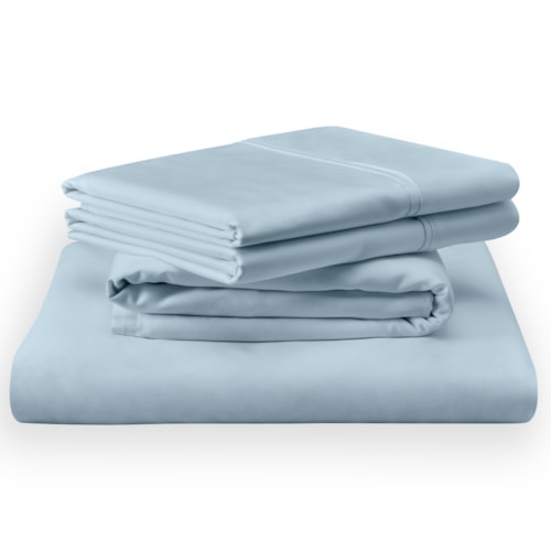 Queen Tempur Classic Cotton Sheet Set Sleepy Blue Linens