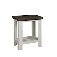 Farmhouse Chairside Table with Shelf