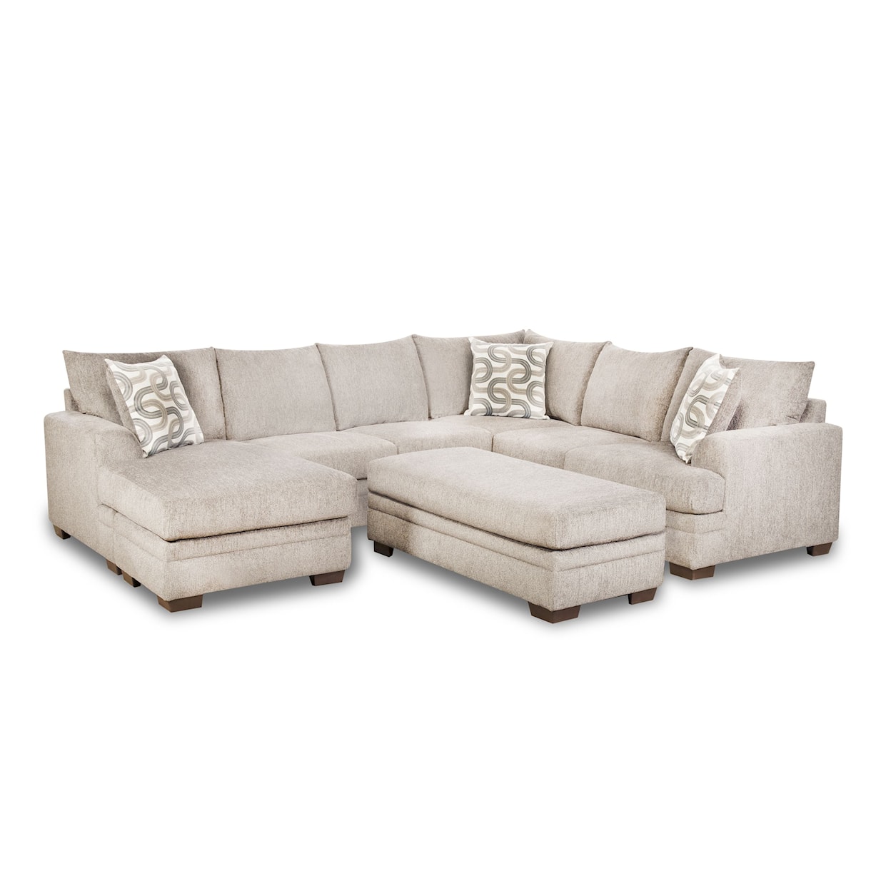 Behold Home 1310 Bailey Sectional Sofa with Ottoman