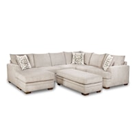 Contemporary 3-Piece Sectional Sofa with Ottoman