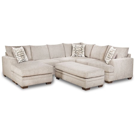 Contemporary 3-Piece Sectional Sofa with Ottoman