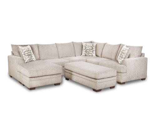 Contemporary 3-Piece Sectional Sofa with Ottoman