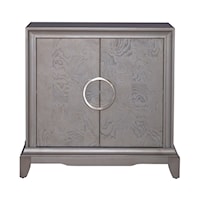 Contemporary Glam 2-Door Bedside Chest with Charging Station