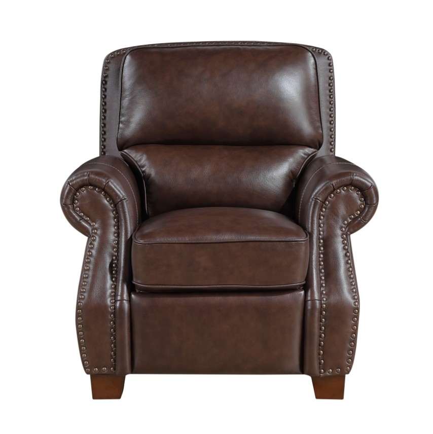 Homelegance Remington Leather Rolled-Arm Push-Back Recliner