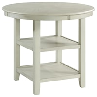 Round Counter Height Dining Table with Shelving
