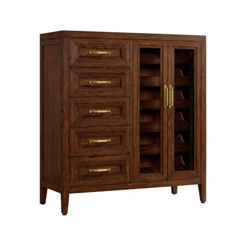 Transitional Gentleman's Chest with Glass Doors