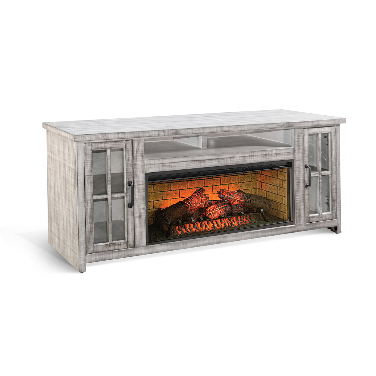 Sunny Designs Alpine Media Console with Fireplace Insert