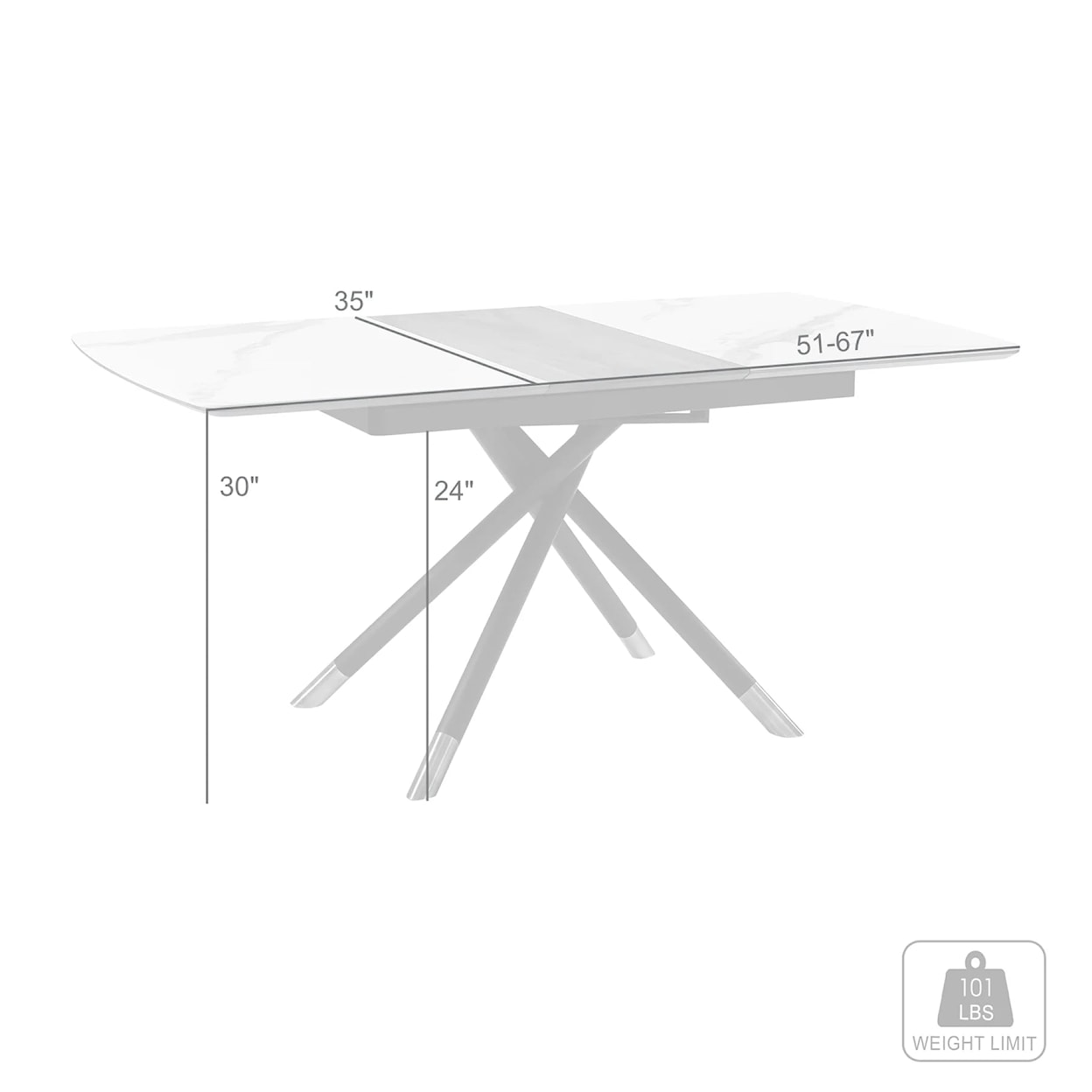 Armen Living Alora Dining Table