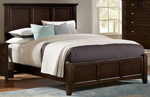 Transitional Full Mansion Bed with Low Profile Footboard