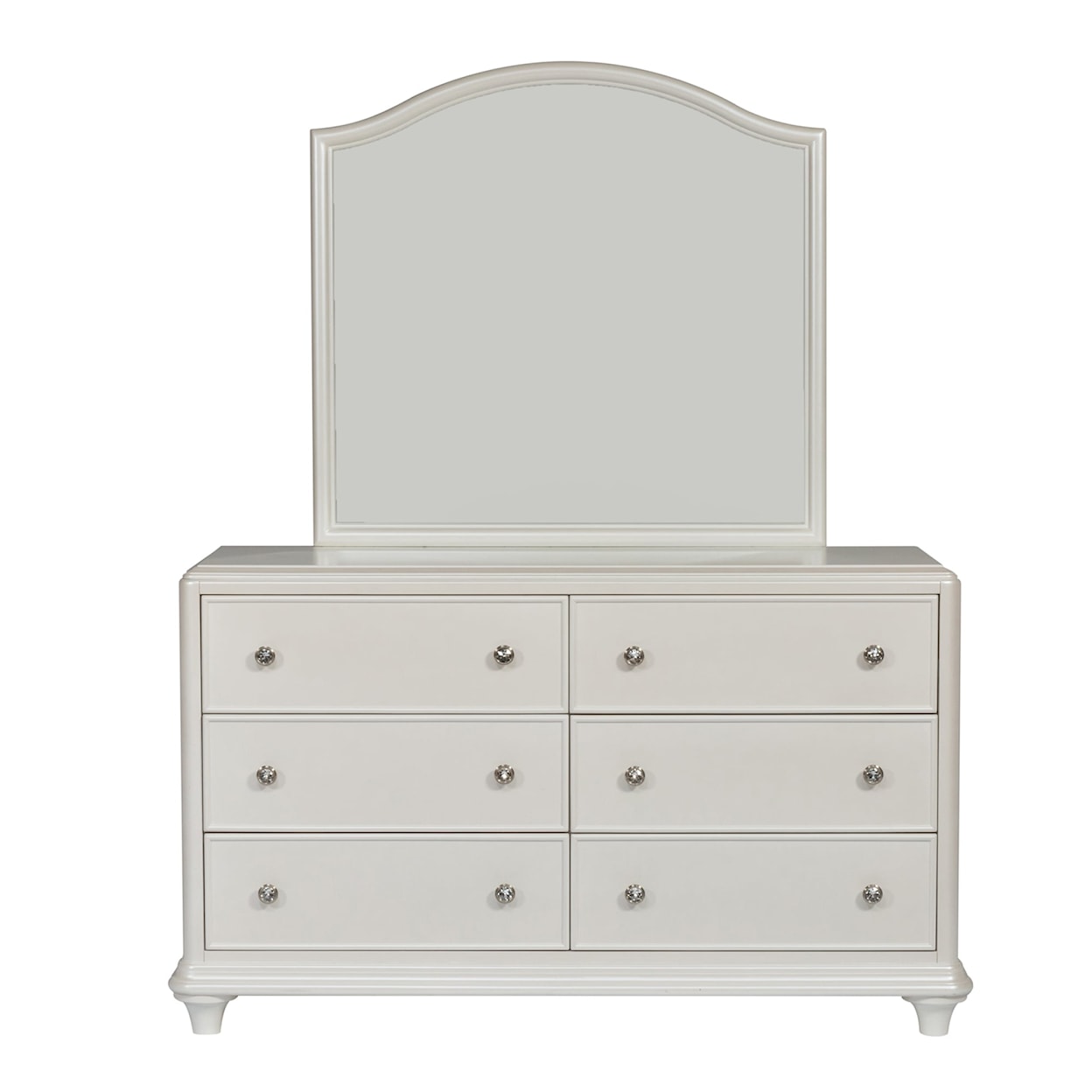 Libby Stardust 6-Drawer Dresser with Arched Mirror