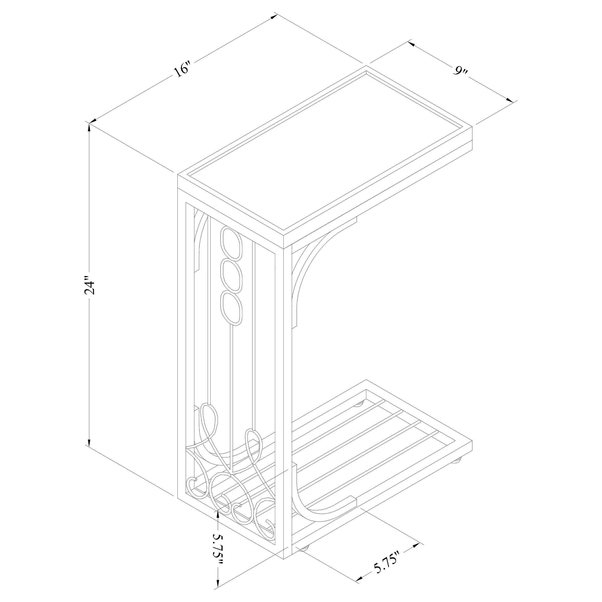 Coaster Alyssa Alyssa C-Shape Sofa Side Table Copper