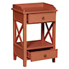 Accentrics Home Accents Two Drawer End Table in Terracotta Orange