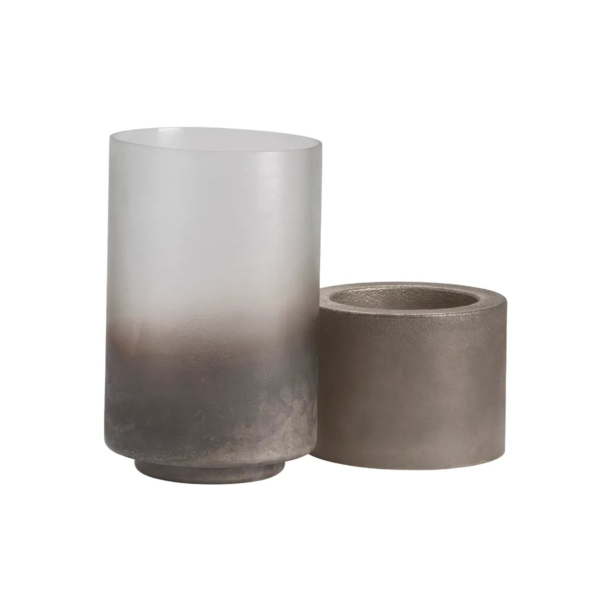 Ellery Large Metallic Smoke Hurricane Globes