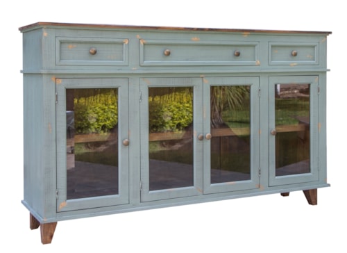 Transitional 4-Door Console with 3 Drawers