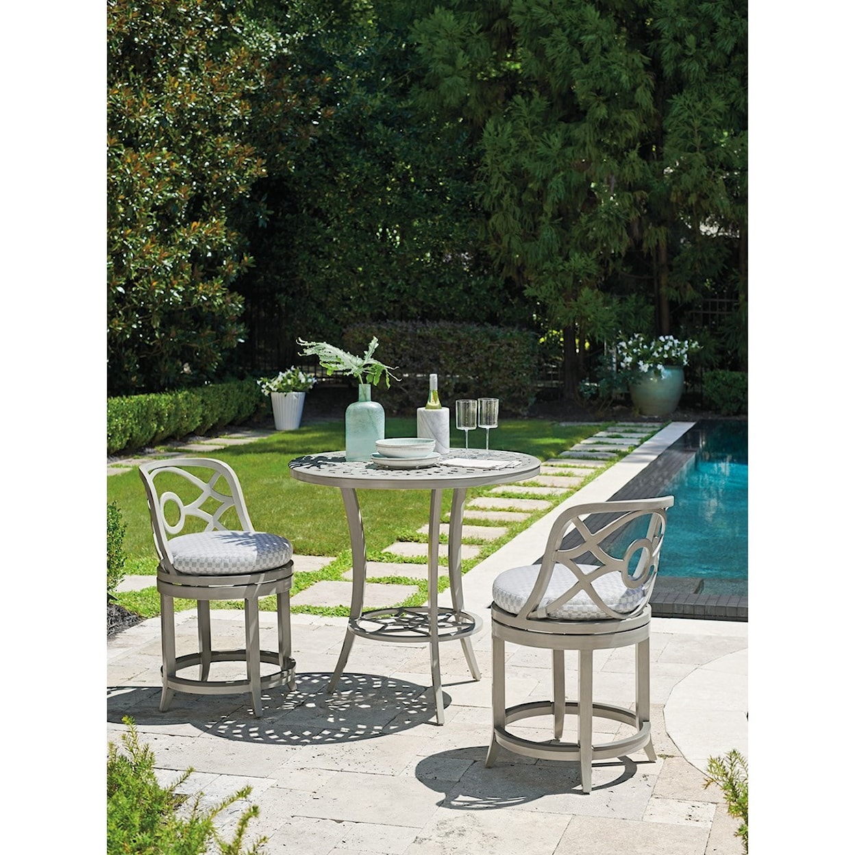 Tommy Bahama Outdoor Living Silver Sands Bistro Set with Counter Stools
