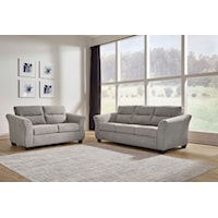 Contemporary 2-Piece Living Room Set - Sofa & Loveseat